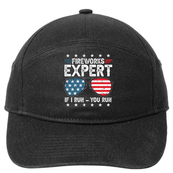 Fireworks Expert American Flag Sunglasses 7-Panel Snapback Hat