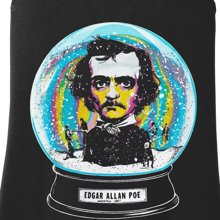 Funny Edgar Allan Poe Snow Globe Ladies Essential Tank