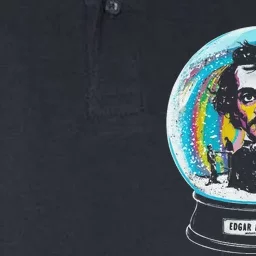 Funny Edgar Allan Poe Snow Globe Softstyle Adult Sport Polo