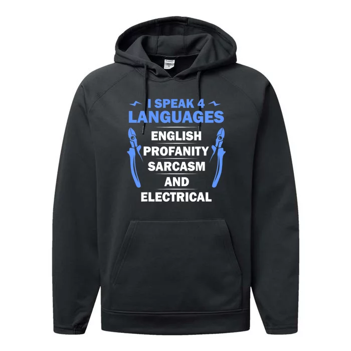 Funny Electrician Art Electrical Engineer Humor Performance Fleece Hoodie