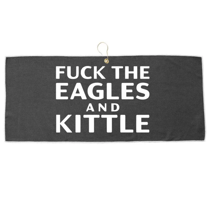 Fuck Eagles And Kittle Large Microfiber Waffle Golf Towel