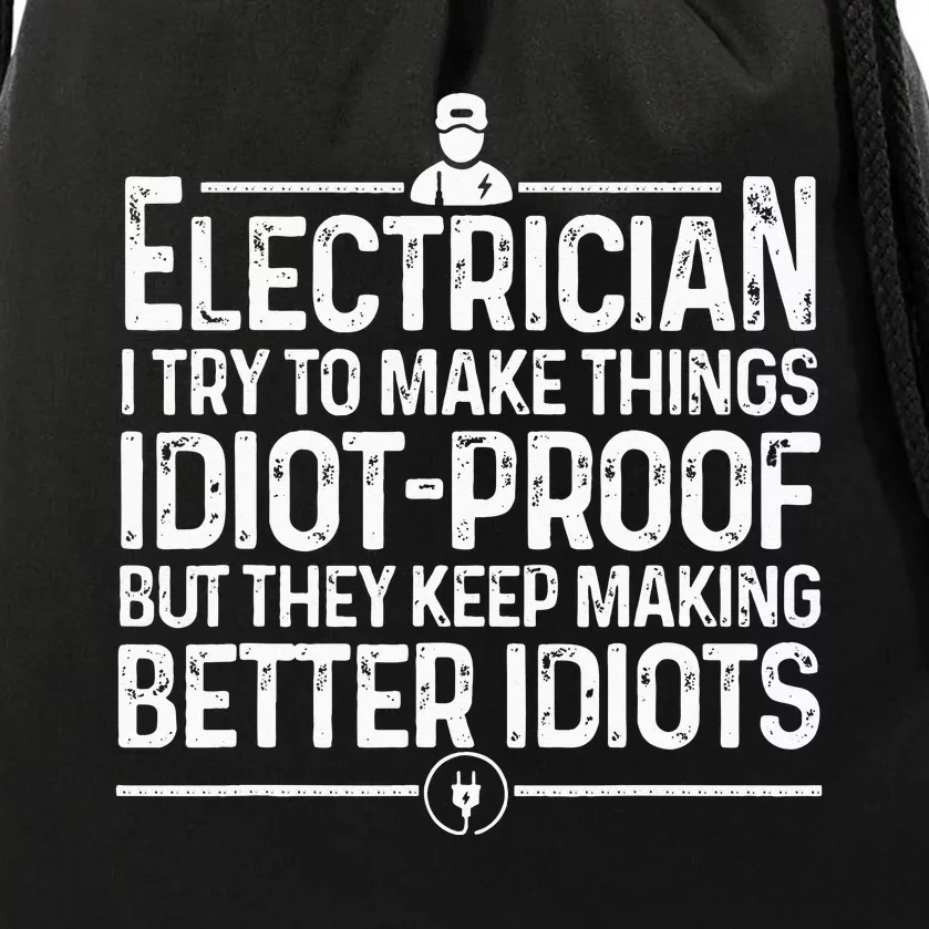 Funny Electrician Art Men Dad Lineman Electronics Engineers Drawstring Bag