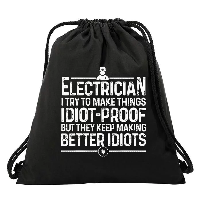 Funny Electrician Art Men Dad Lineman Electronics Engineers Drawstring Bag