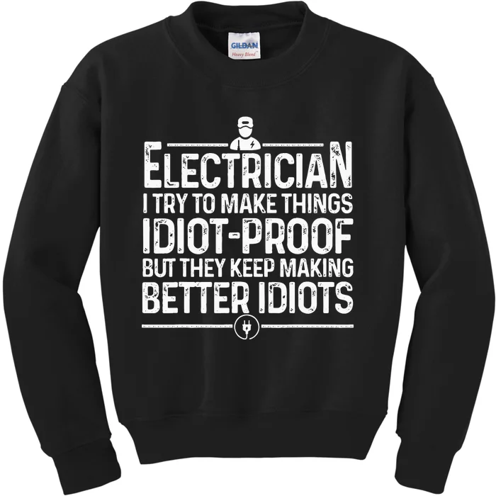 Funny Electrician Art Men Dad Lineman Electronics Engineers Kids Sweatshirt