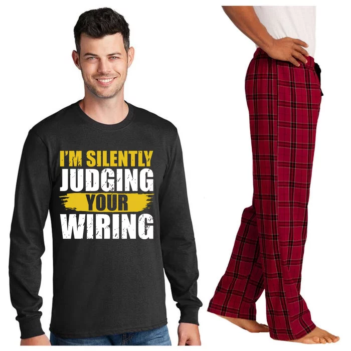 Funny Electrician Art For Electricity Gag Electrician Long Sleeve Pajama Set