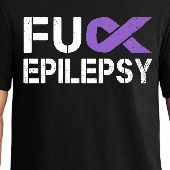 Fuck Epilepsy Awareness Month Purple Ribbon Warrior Fighter Cute Gift Pajama Set