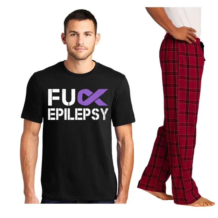 Fuck Epilepsy Awareness Month Purple Ribbon Warrior Fighter Cute Gift Pajama Set