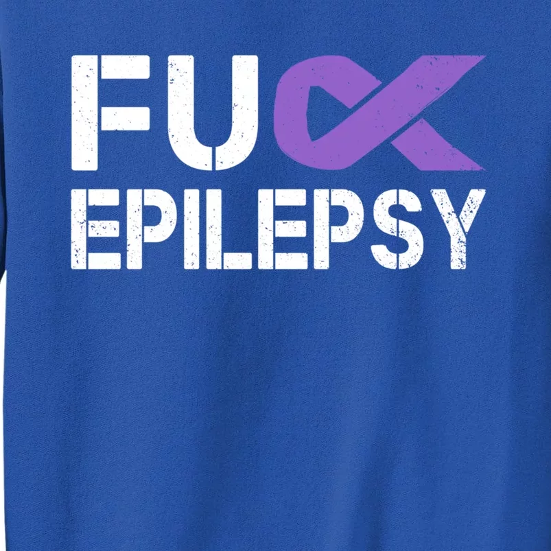 Fuck Epilepsy Awareness Month Purple Ribbon Warrior Fighter Cute Gift Sweatshirt