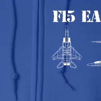 F15 Eagle Airplane Pilot Full Zip Hoodie