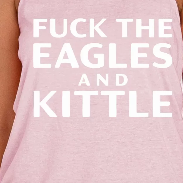 Fuck Eagles And Kittle Women's Knotted Racerback Tank