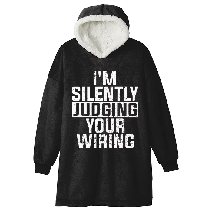 Funny Electrician Art For Wo Professional Electrician Hooded Wearable Blanket