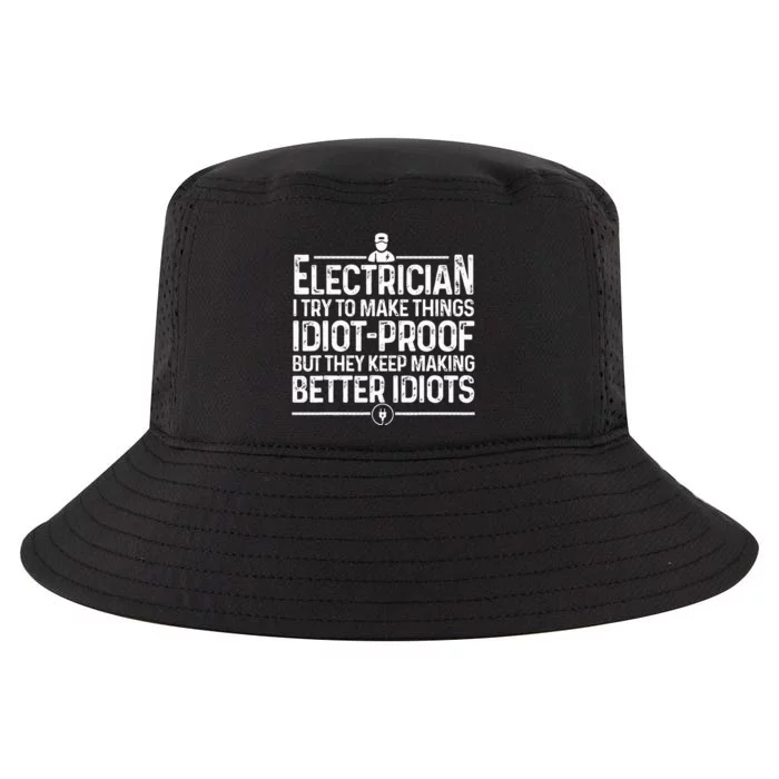 Funny Electrician Art Dad Lineman Electronics Engineers Cool Comfort Performance Bucket Hat