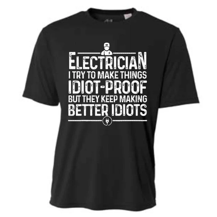 Funny Electrician Art Dad Lineman Electronics Engineers Cooling Performance Crew T-Shirt