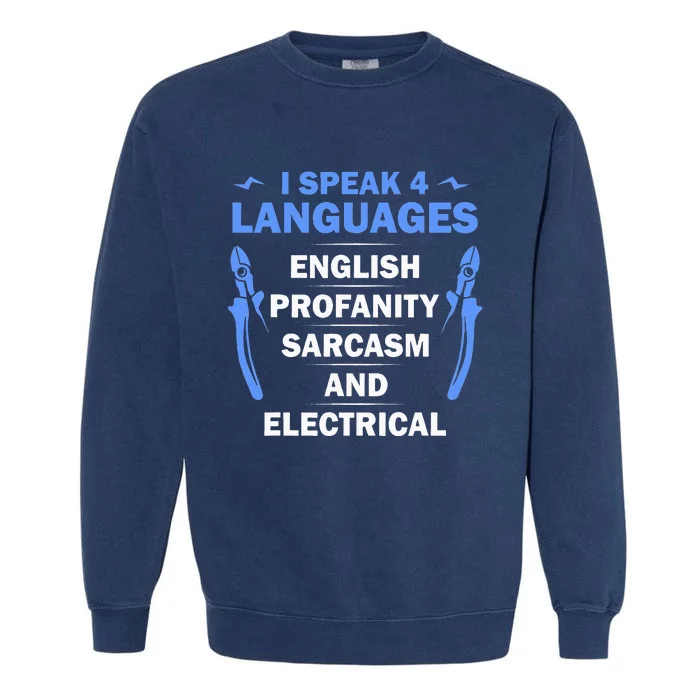 Funny Electrician Art Wo Electrical Engineer Humor Garment-Dyed Sweatshirt