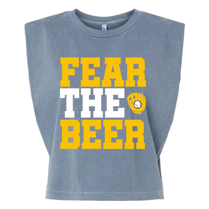 Fear The Beer Milwaukee Baseball Garment-Dyed Women's Muscle Tee