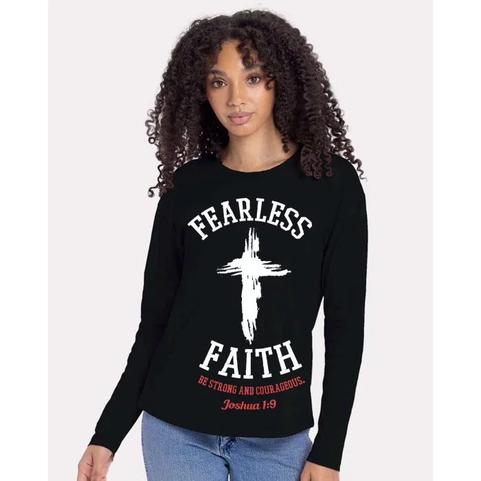 Fearless Faith Be Strong And Courageous Womens Cotton Relaxed Long Sleeve T-Shirt