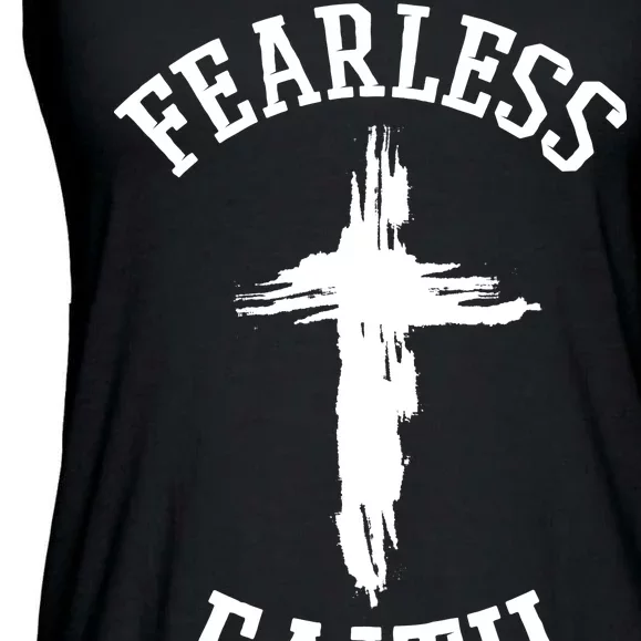 Fearless Faith Be Strong And Courageous Ladies Essential Flowy Tank