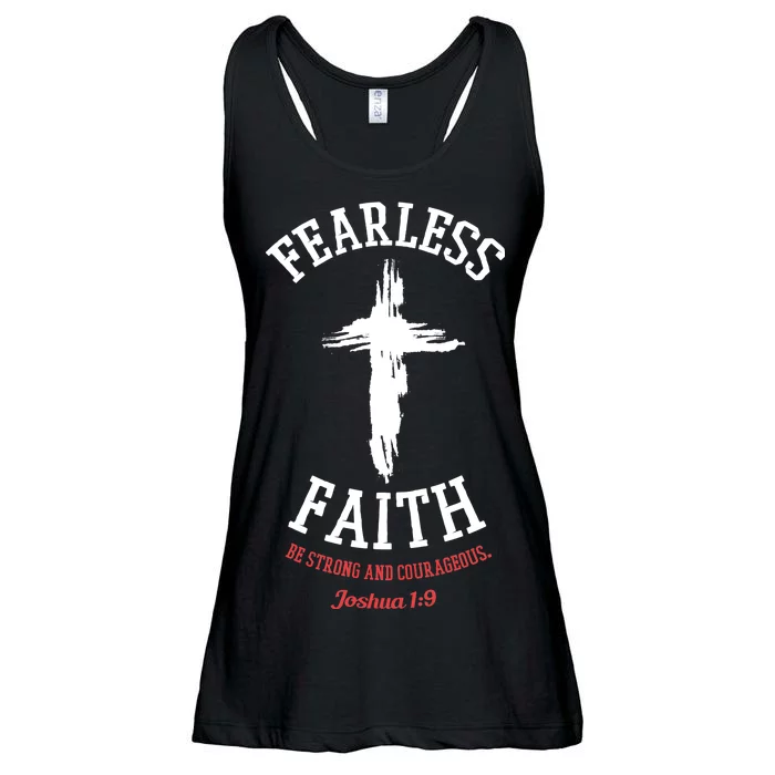 Fearless Faith Be Strong And Courageous Ladies Essential Flowy Tank