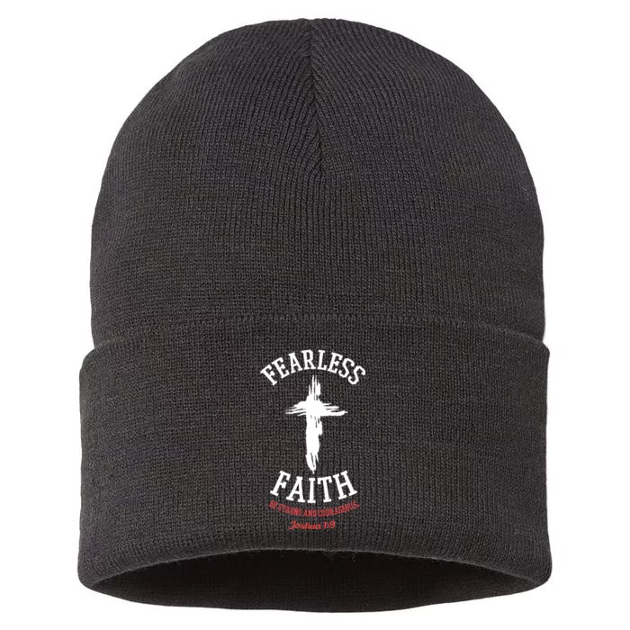 Fearless Faith Be Strong And Courageous Sustainable Knit Beanie