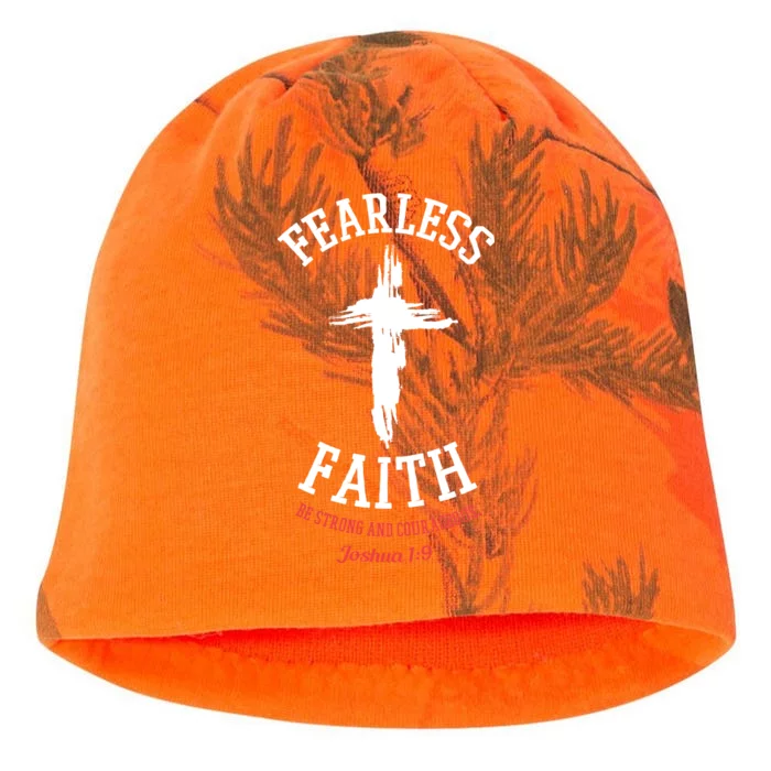 Fearless Faith Be Strong And Courageous Kati - Camo Knit Beanie