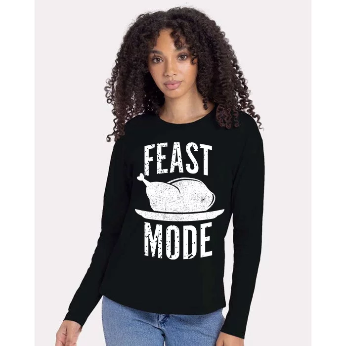 Feast Mode Womens Cotton Relaxed Long Sleeve T-Shirt