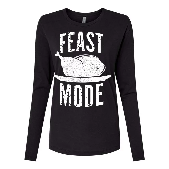 Feast Mode Womens Cotton Relaxed Long Sleeve T-Shirt