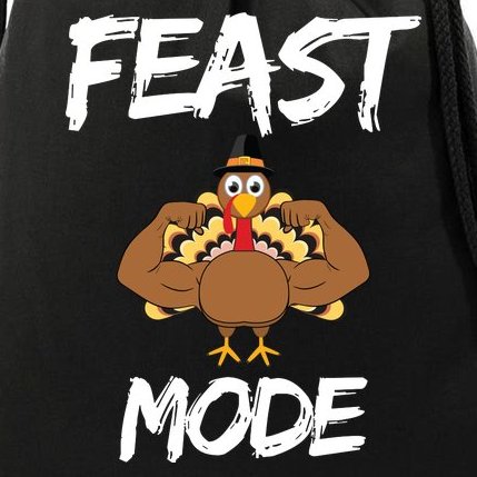 Feast Mode Thanksgiving Turkey Biceps Drawstring Bag