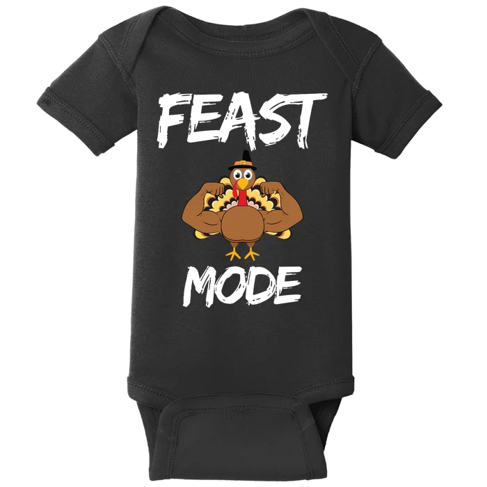 Feast Mode Thanksgiving Turkey Biceps Baby Bodysuit