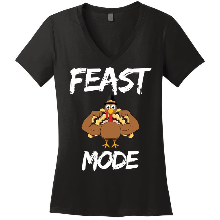 Feast Mode Thanksgiving Turkey Biceps Women's V-Neck T-Shirt