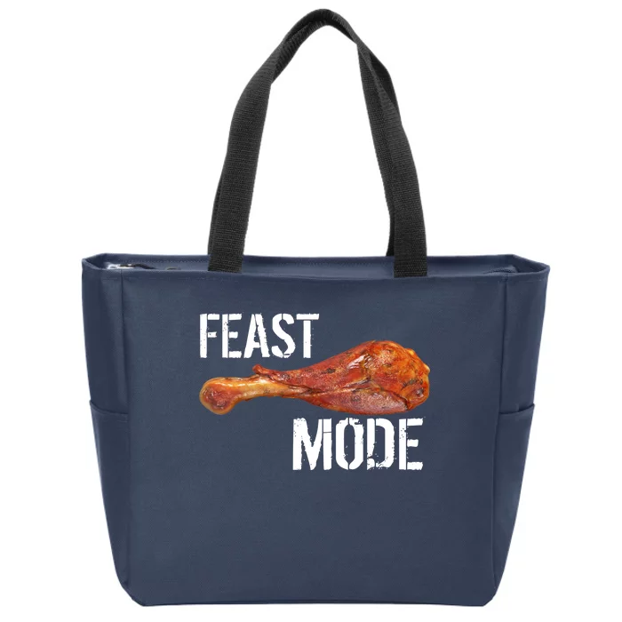 Feast Mode Thanksgiving Turkey Leg Zip Tote Bag