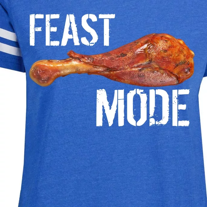 Feast Mode Thanksgiving Turkey Leg Enza Ladies Jersey Football T-Shirt