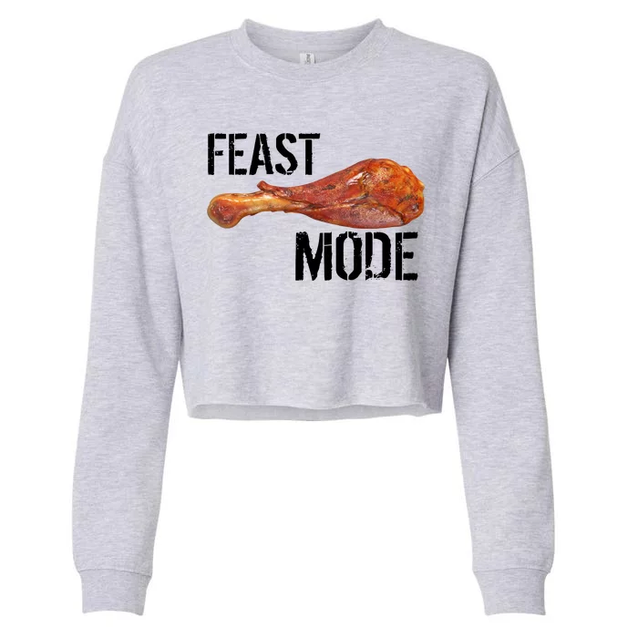 Feast Mode Thanksgiving Turkey Leg Cropped Pullover Crew