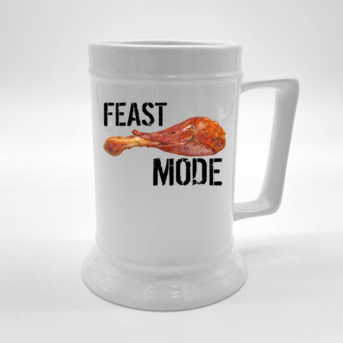 Feast Mode Thanksgiving Turkey Leg Front & Back Beer Stein