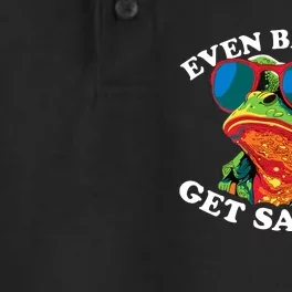 Funny Even Baddies Get Saddies Frog Dry Zone Grid Performance Polo