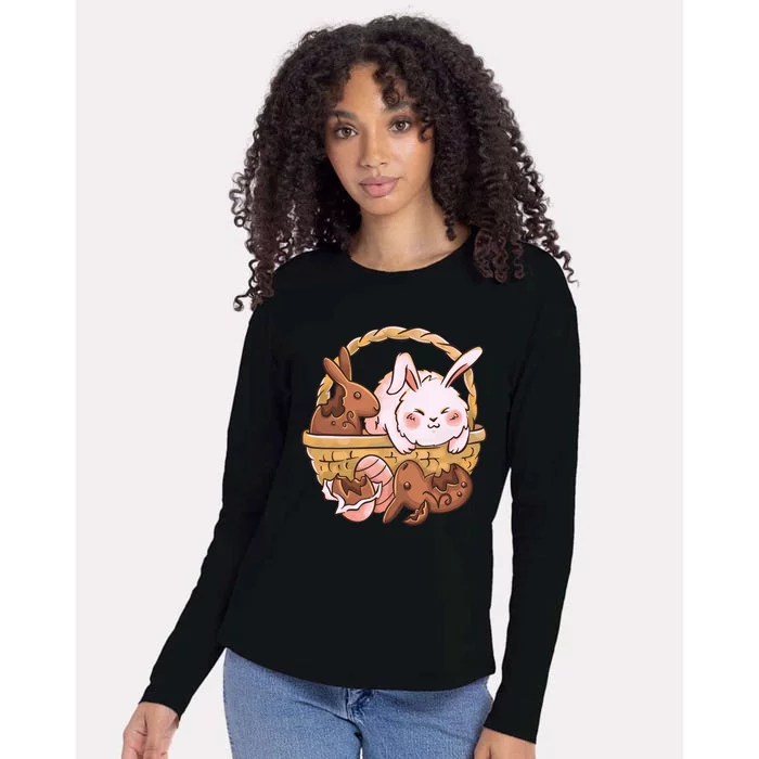 Fat Easter Bunny Cute Womens Cotton Relaxed Long Sleeve T-Shirt