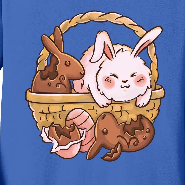 Fat Easter Bunny Cute Kids Long Sleeve Shirt