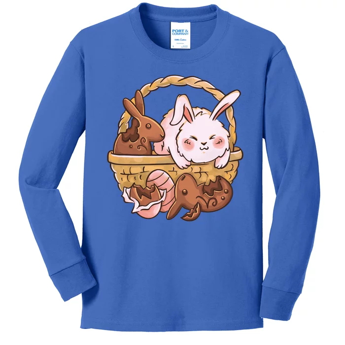 Fat Easter Bunny Cute Kids Long Sleeve Shirt