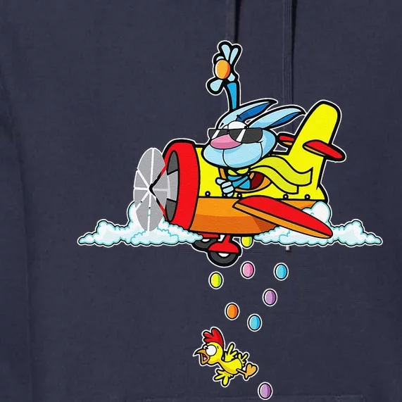 Fun Easter Bunny Egg Hunt Airplane Gift Premium Hoodie