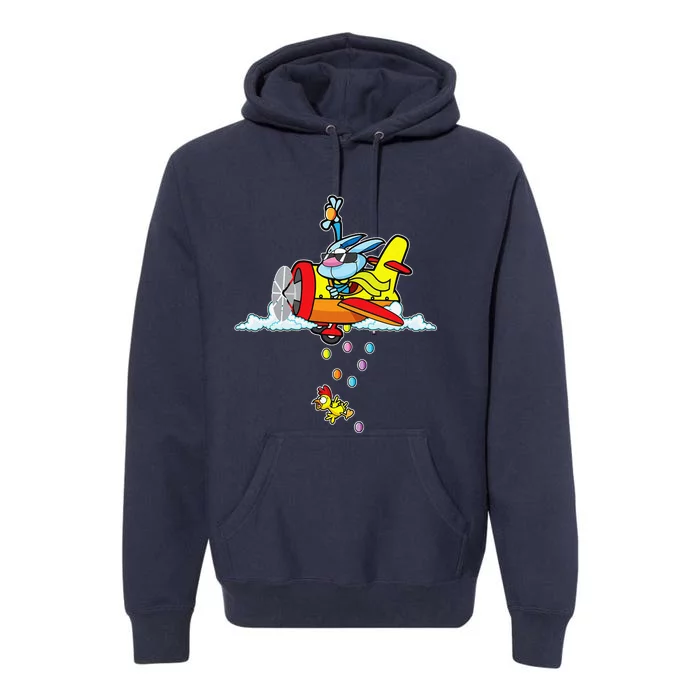 Fun Easter Bunny Egg Hunt Airplane Gift Premium Hoodie