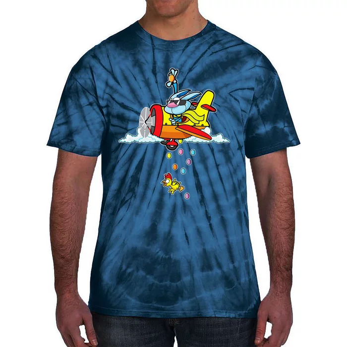 Fun Easter Bunny Egg Hunt Airplane Gift Tie-Dye T-Shirt