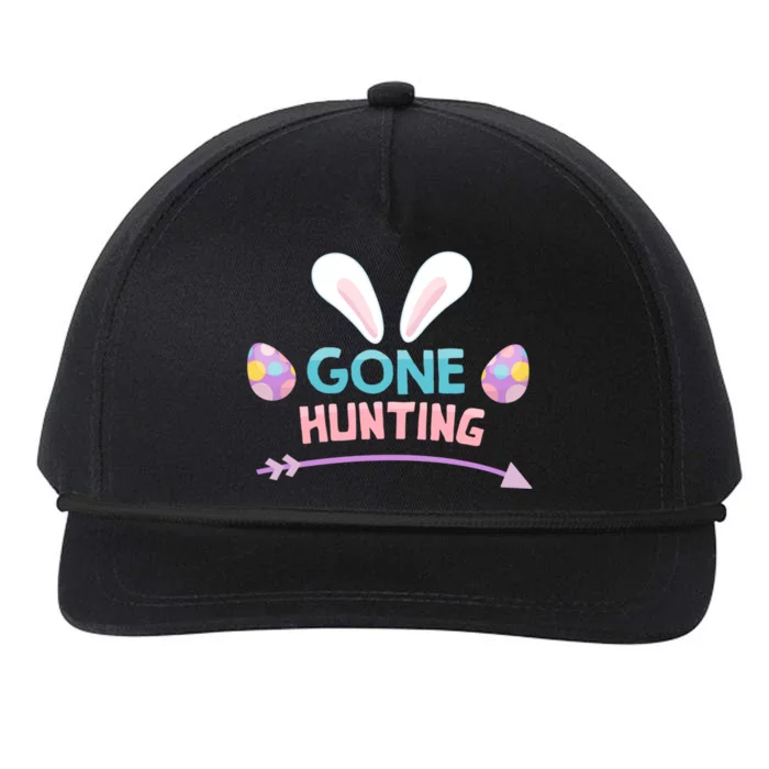 Funny Easter Basket Egg Gone Hunting Funny Gift Snapback Five-Panel Rope Hat