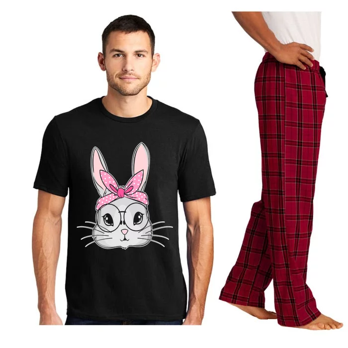 Funny Easter Bunny Cute Rabbit Messy Bun Meaningful Gift Pajama Set