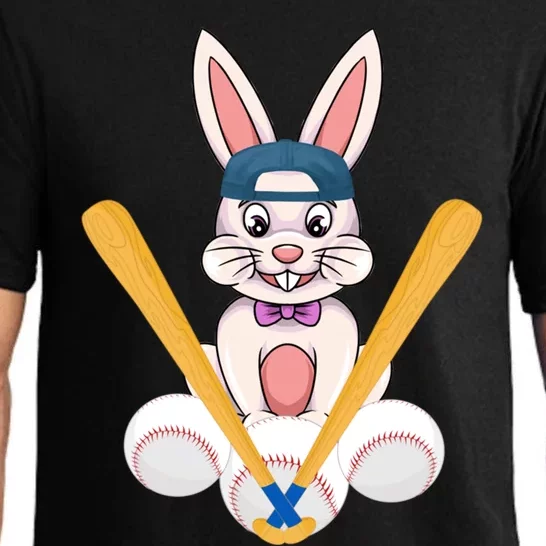 Funny Easter Bunny With Baseball Cap Baseball Lover Pitcher Great Gift Pajama Set