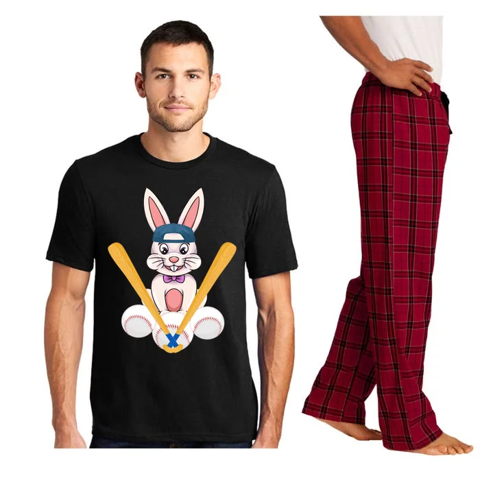 Funny Easter Bunny With Baseball Cap Baseball Lover Pitcher Great Gift Pajama Set