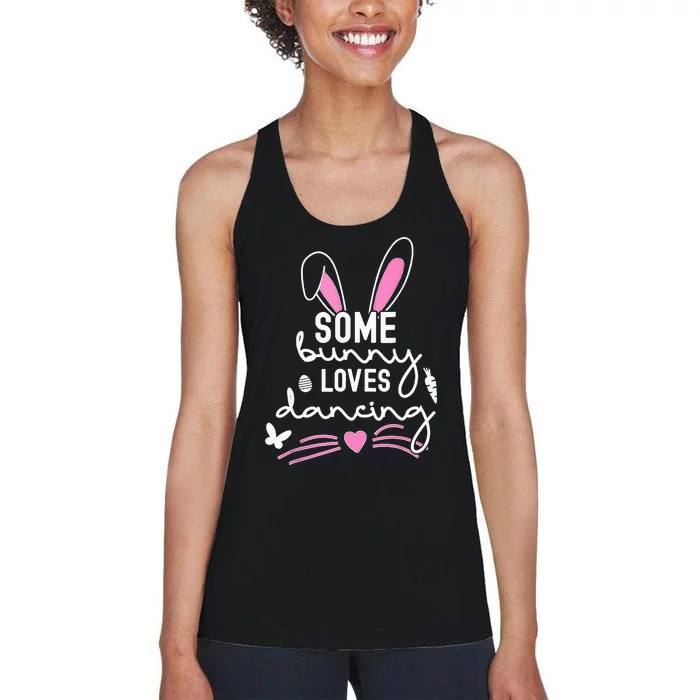 Funny Easter Bunny Ears Dancing Dance Lover Pun Women's Racerback Tank