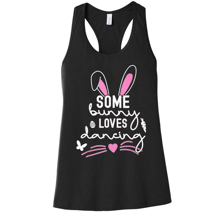 Funny Easter Bunny Ears Dancing Dance Lover Pun Women's Racerback Tank