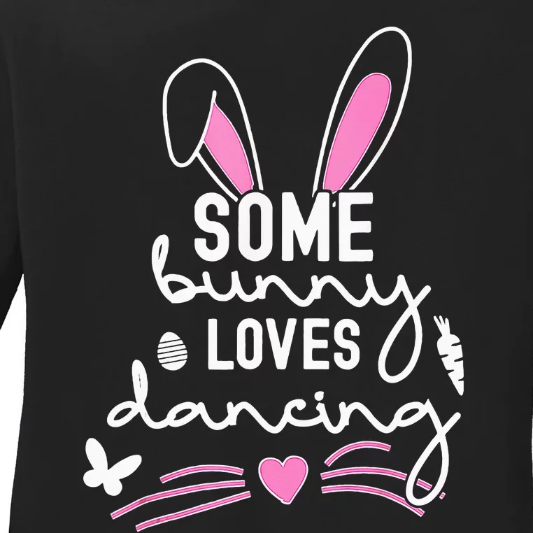 Funny Easter Bunny Ears Dancing Dance Lover Pun Ladies Long Sleeve Shirt