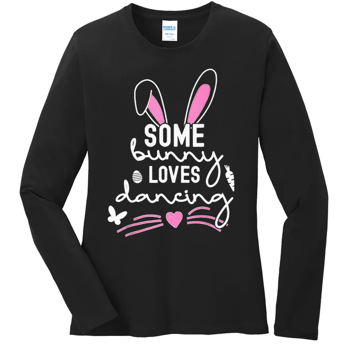 Funny Easter Bunny Ears Dancing Dance Lover Pun Ladies Long Sleeve Shirt