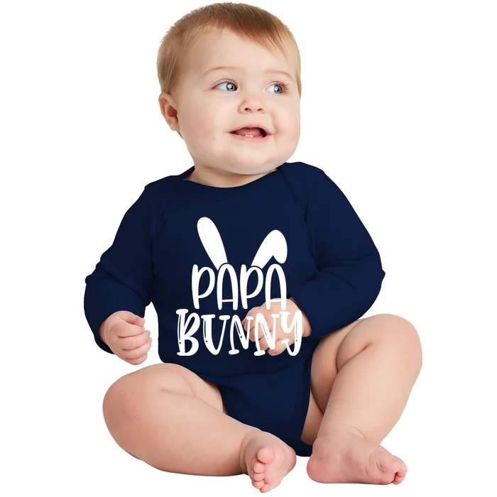 Family Easter Bunny Dad Daddy Happy Easter Papa Bunny Gift Baby Long Sleeve Bodysuit