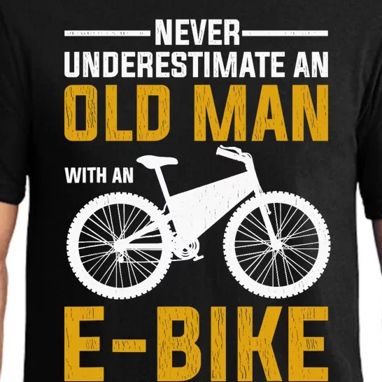 Funny Electric Bike Design Old Man With An E-Bike Pajama Set